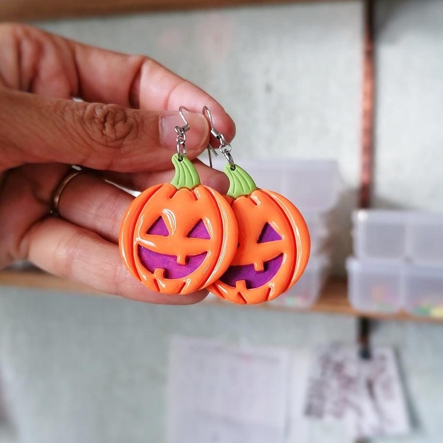 Aretes calabazas de halloween