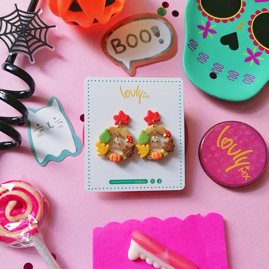 Aretes corona de halloween