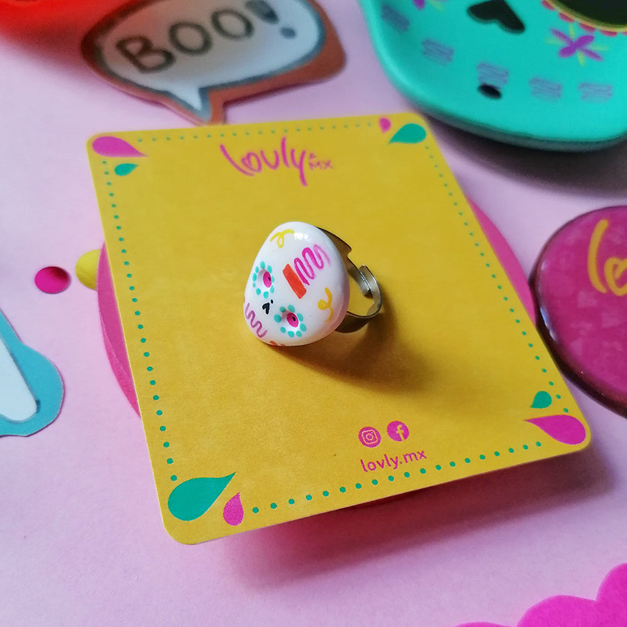 Anillo calavera de azúcar