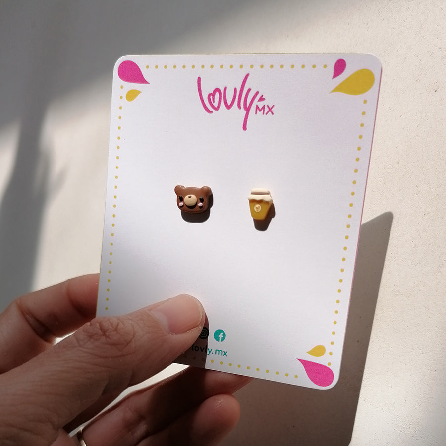 Aretes mini Oso de miel