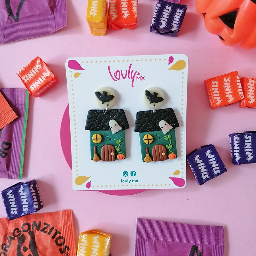 Aretes casita embrujada