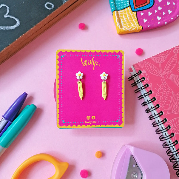 Aretes crayola amarilla