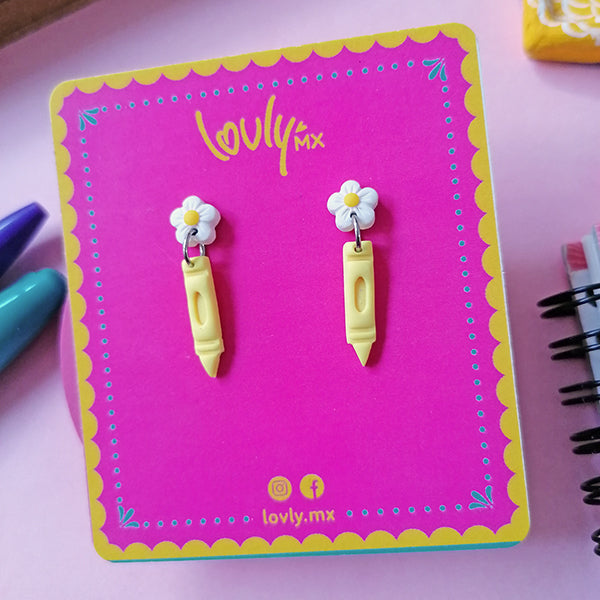 Aretes crayola amarilla