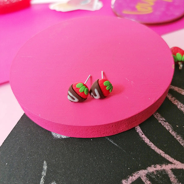 Aretes fresa con chocolate