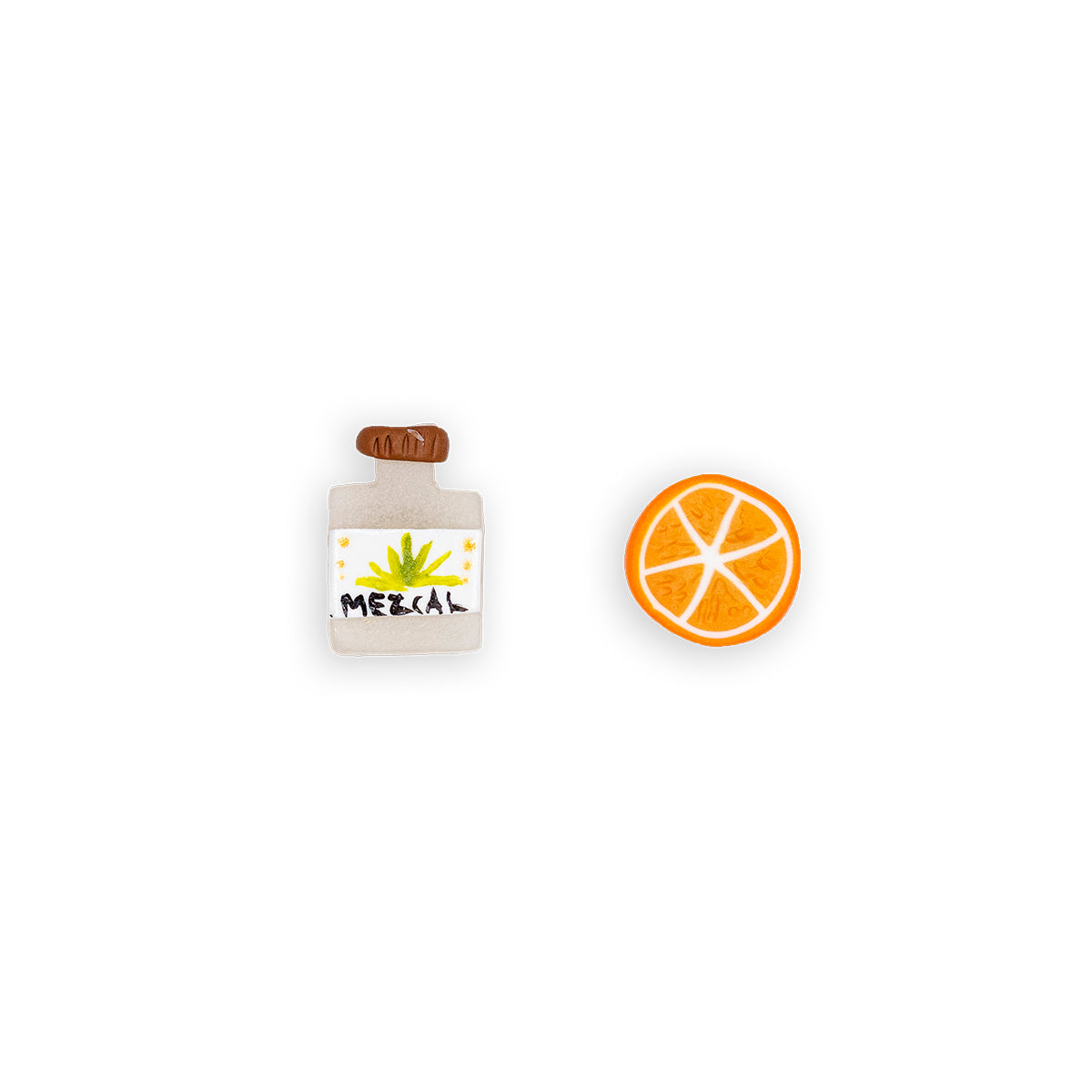 Aretes mezcal y naranja