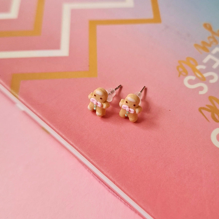 Aretes mini monitos jengibre