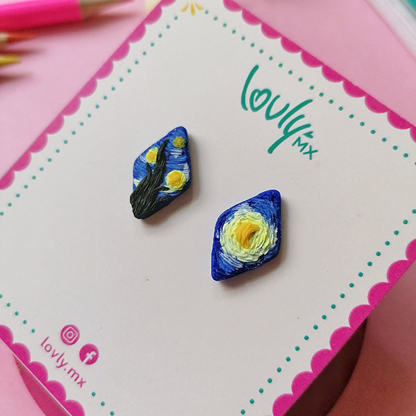 Aretes noche estrellada