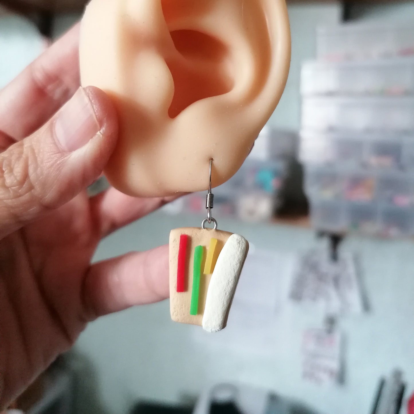 Aretes rosca de reyes largos