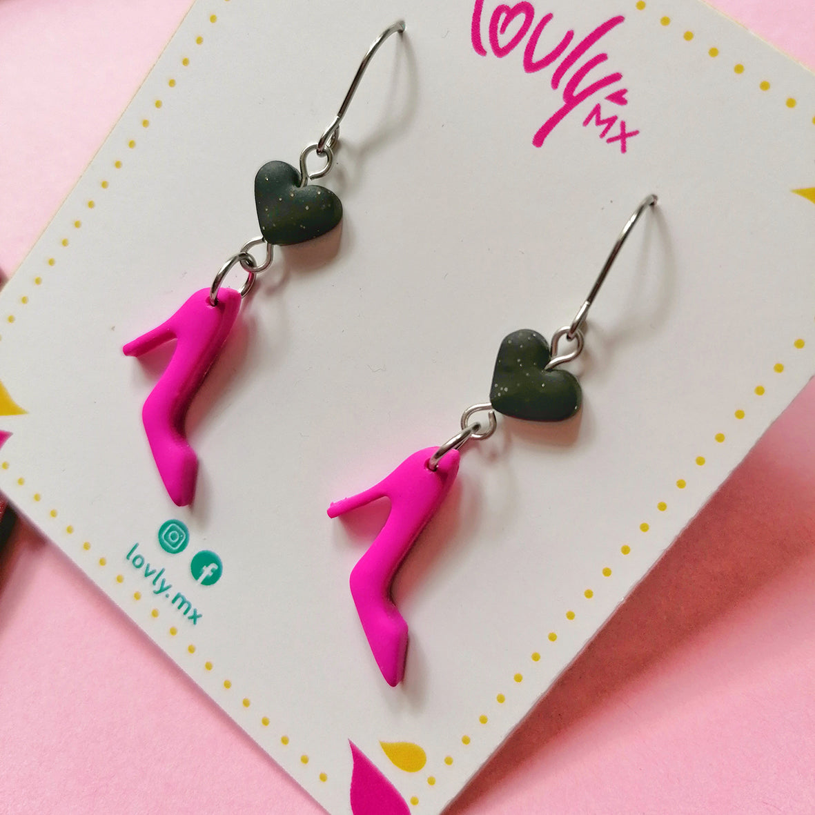 Aretes tacón y corazón