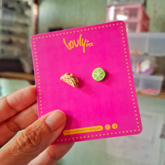 Aretes taco camarón capeado y limón