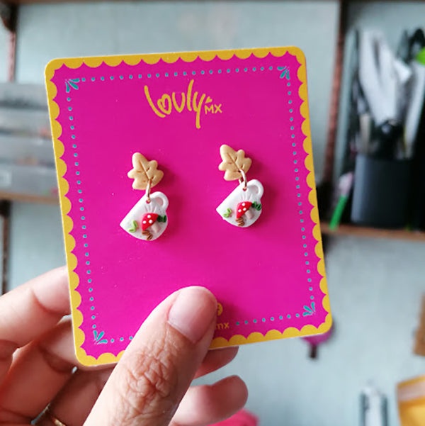 Aretes taza de otoño