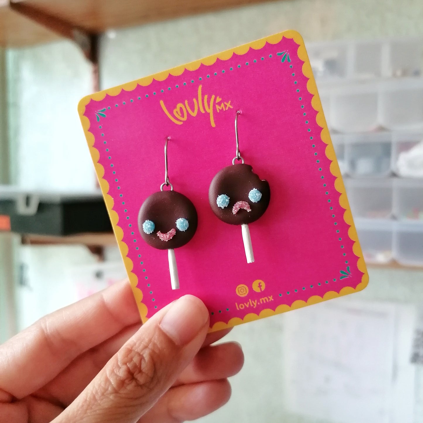 Aretes paleta payaso largos