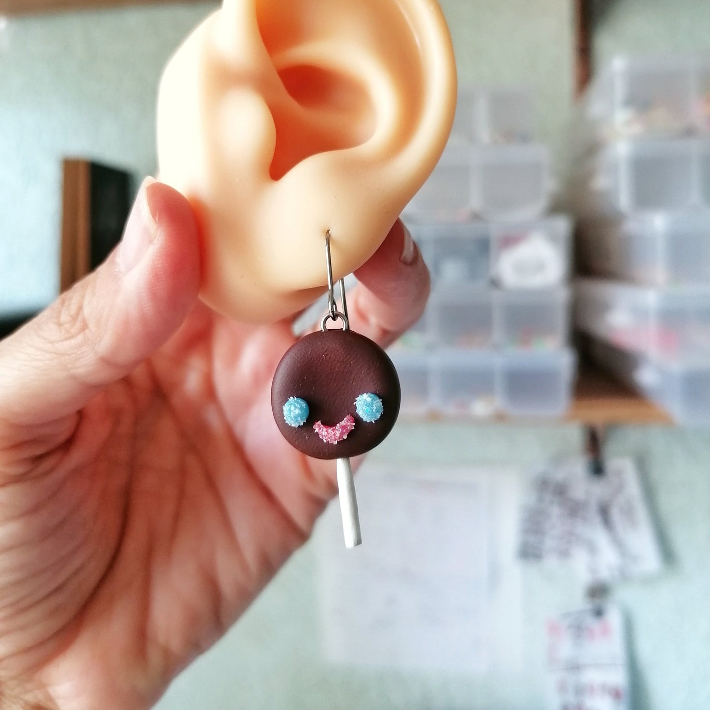 Aretes paleta payaso largos