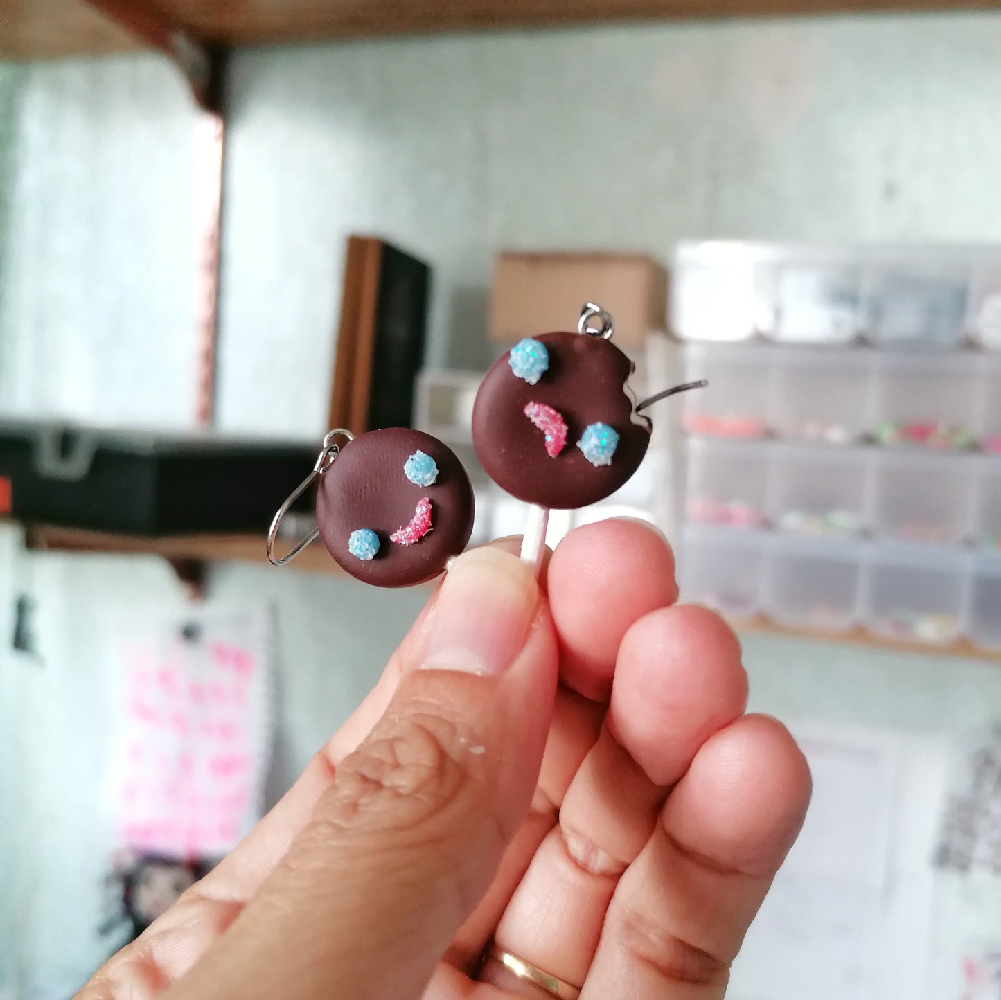 Aretes paleta payaso largos