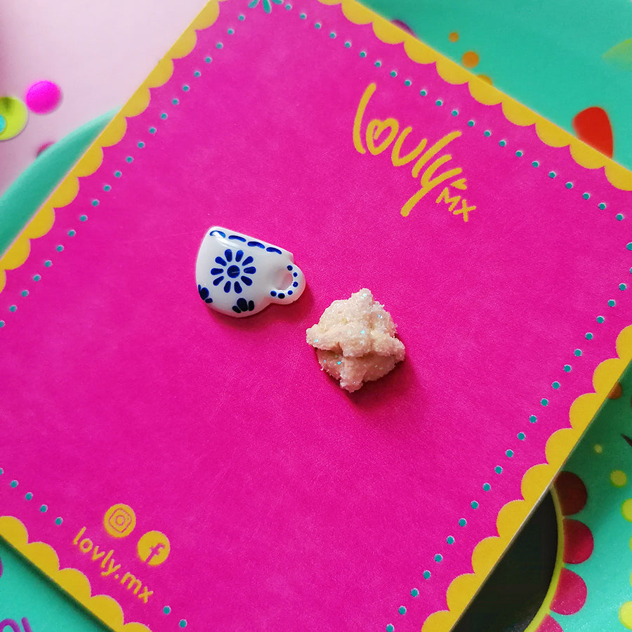 Aretes pan de muerto y café talavera