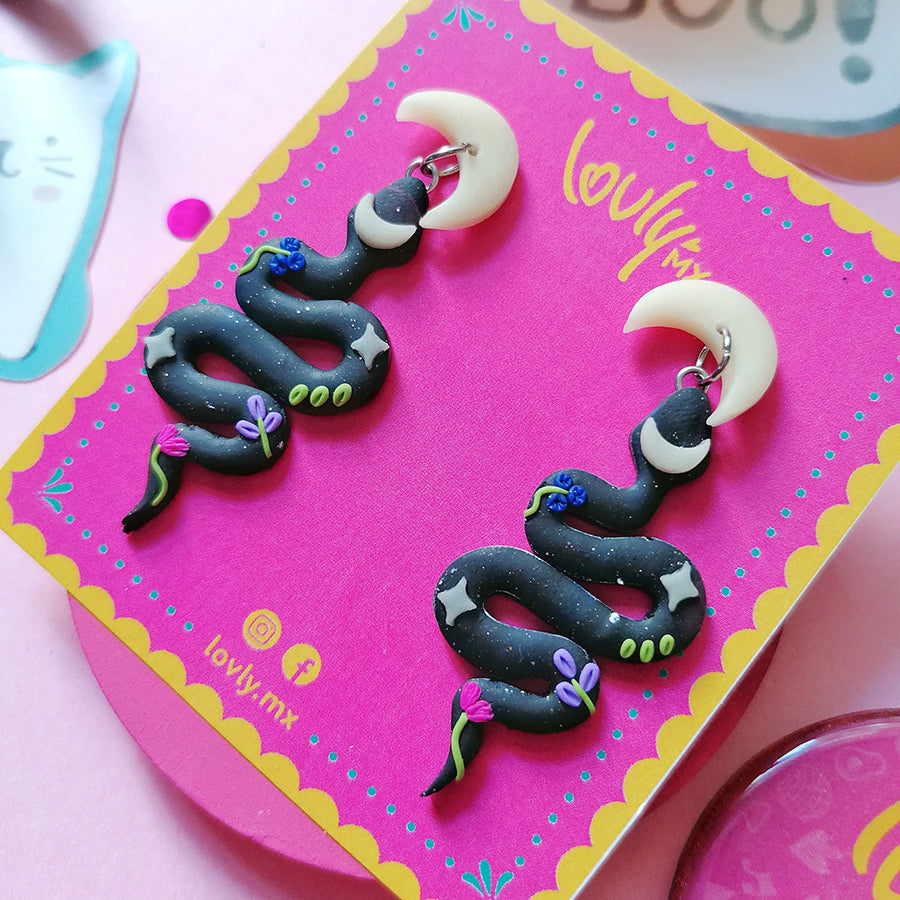 Aretes serpiente universo