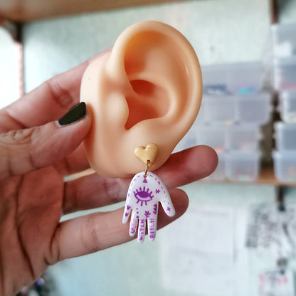 Aretes mano de la suerte