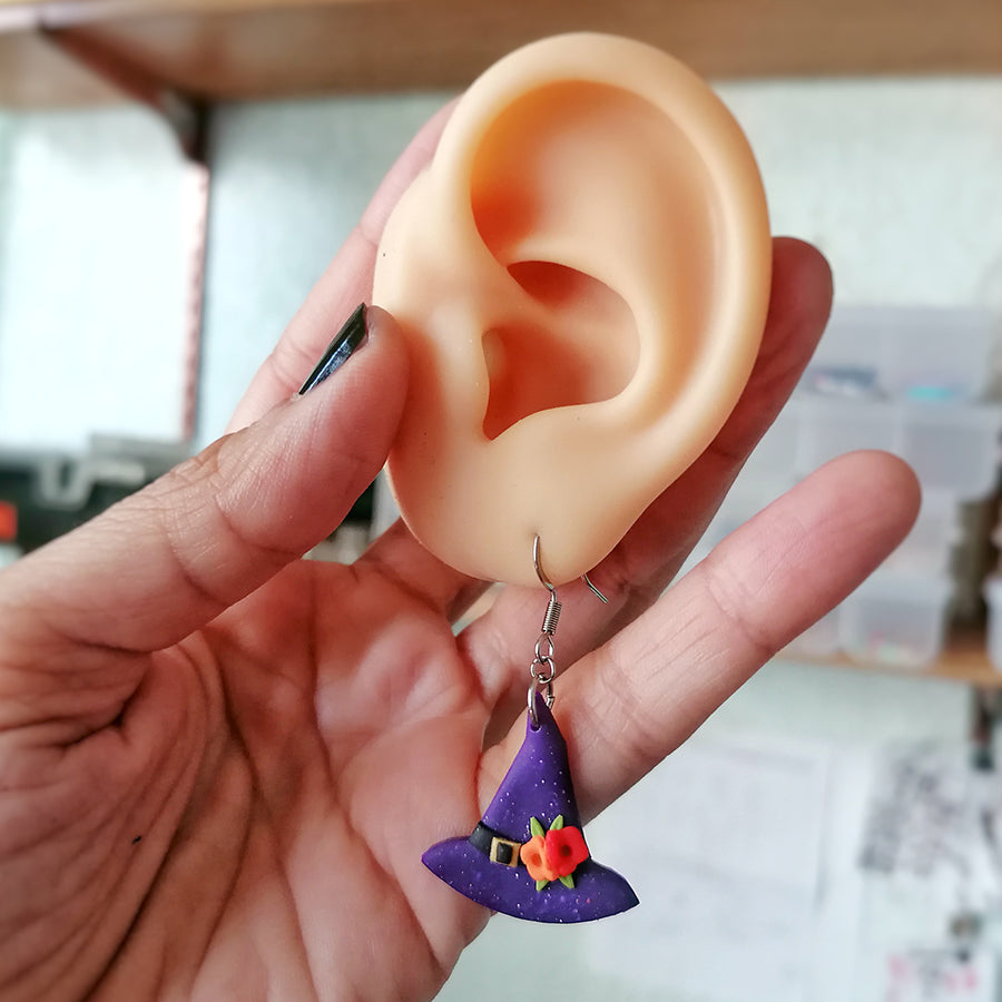 Aretes sombrero de bruja