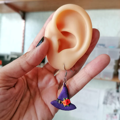 Aretes sombrero de bruja
