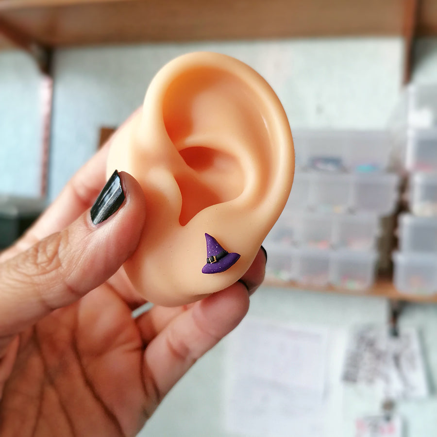 Aretes mini sombrero y poción