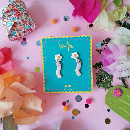 Aretes feliz lombriz