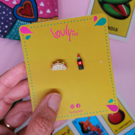 Aretes taco y coquita