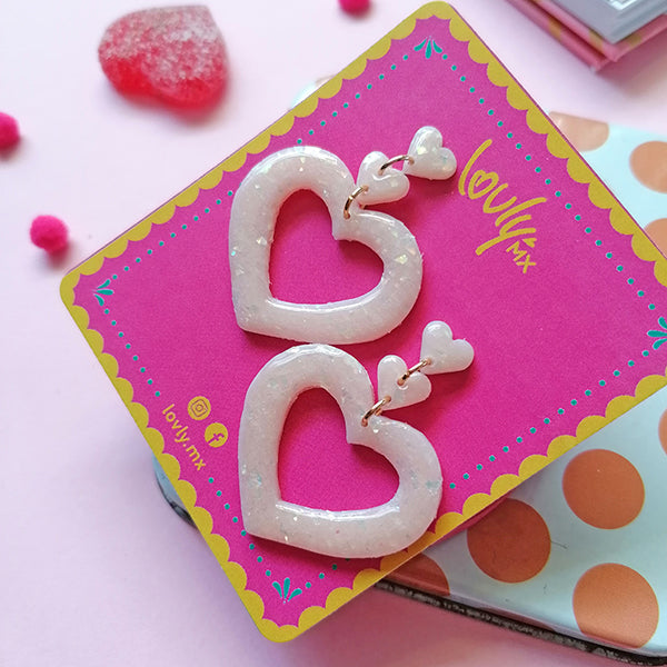 Aretes Corazón glitter