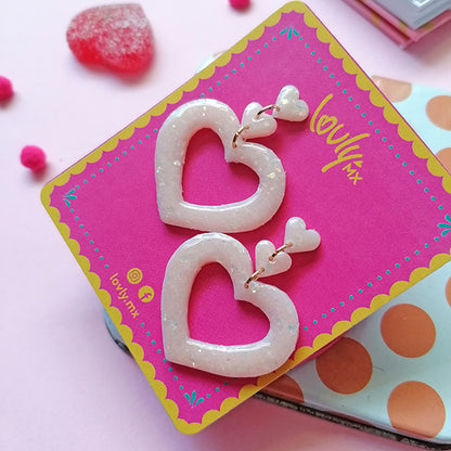 Aretes Corazón glitter