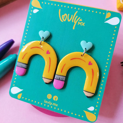 Aretes Lápiz curvo