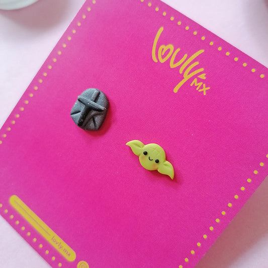 Aretes Mando y Grogu chicos