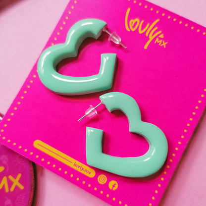 Arracadas Corazón menta