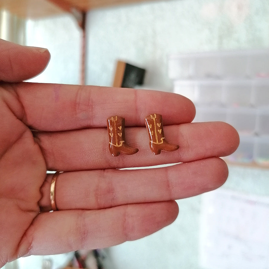 Aretes botita vaquera