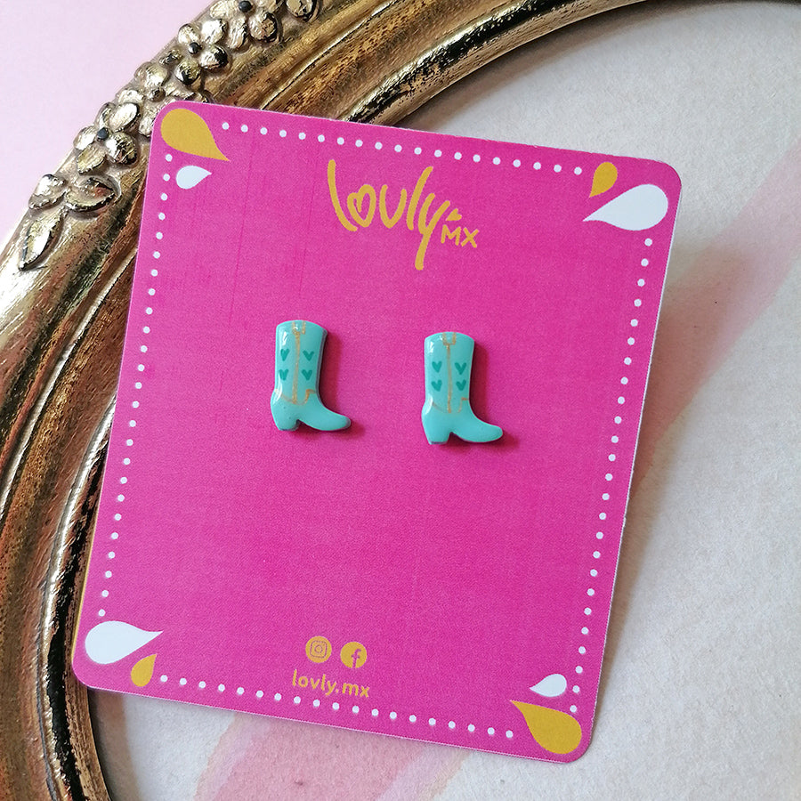 Aretes botita vaquera