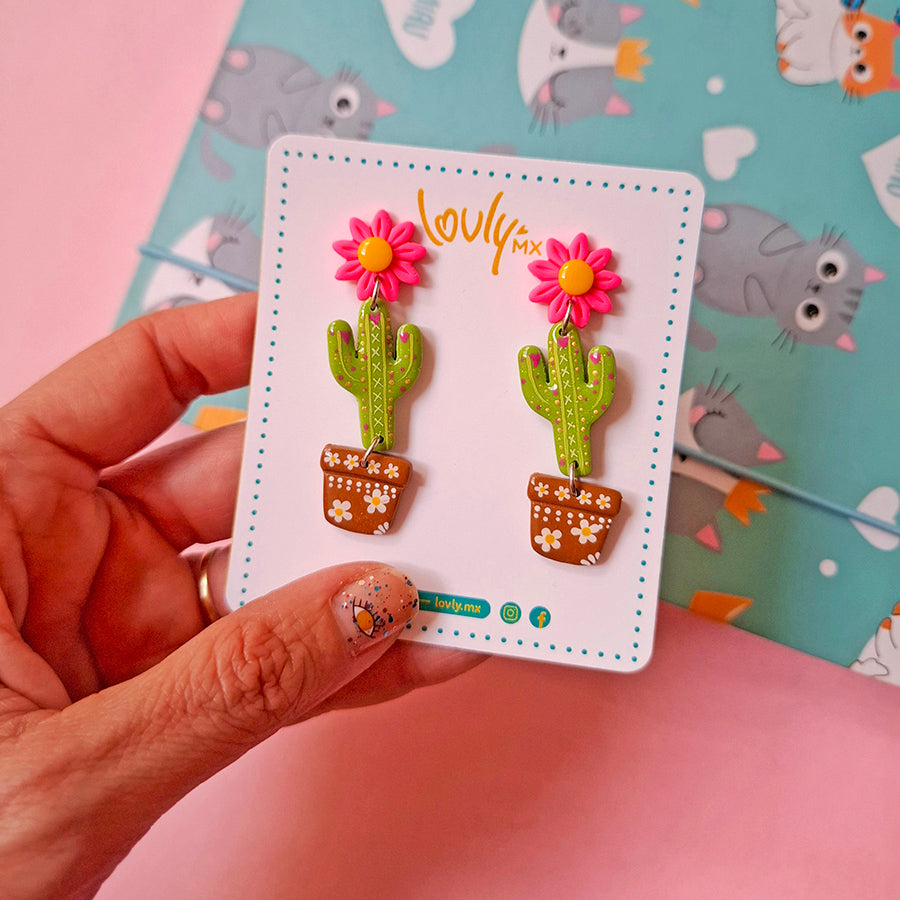 Aretes cactus bonito