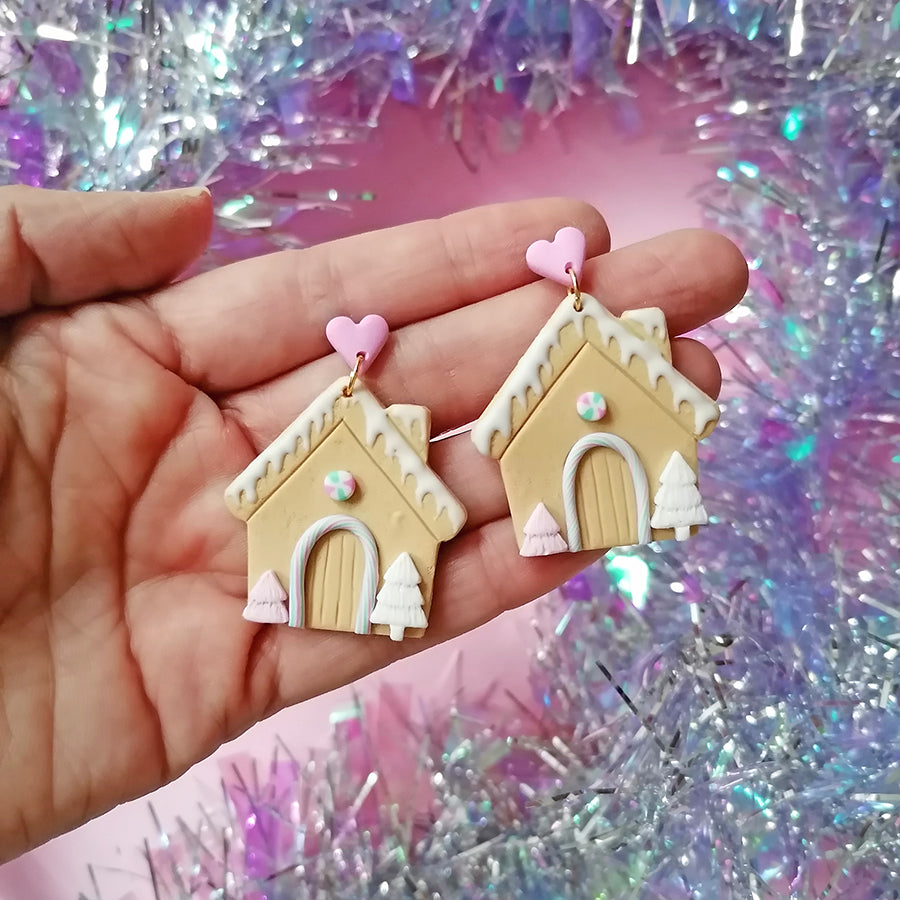 Aretes casita de jengibre XL