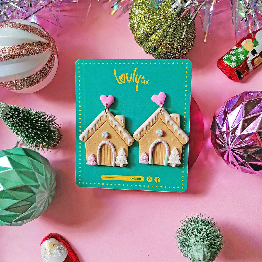 Aretes casita de jengibre XL