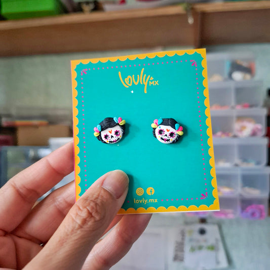Aretes catrinas Marías