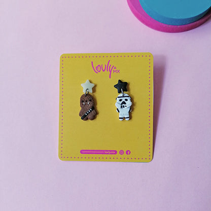 Aretes Chewie Stormtrooper largos