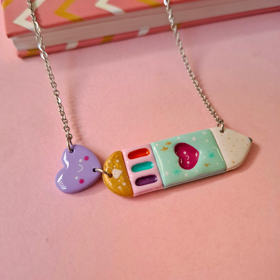 Collar pluma de colores