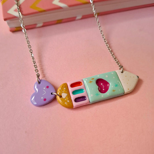 Collar pluma de colores