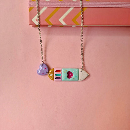 Collar pluma de colores