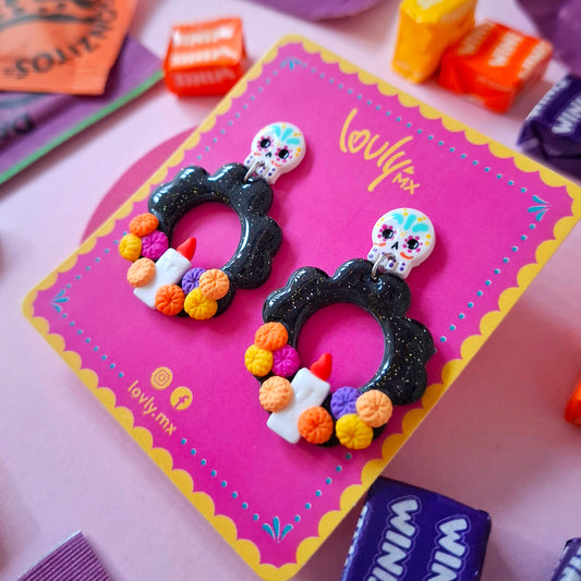 Aretes corona de muertos