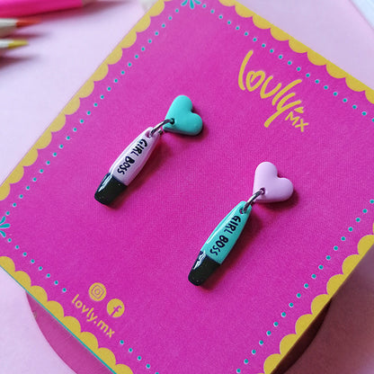 Aretes plumón Girl boss
