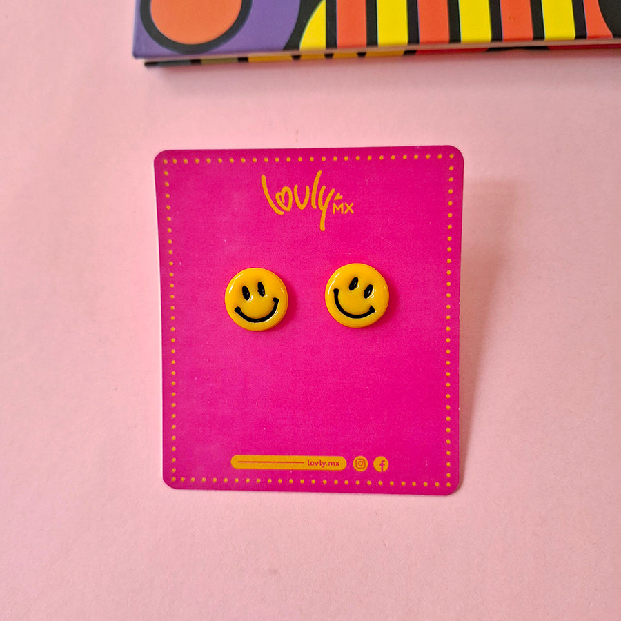 Aretes emoji feliz chicos