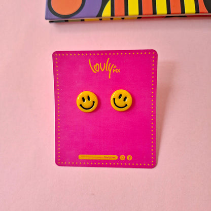 Aretes emoji feliz chicos