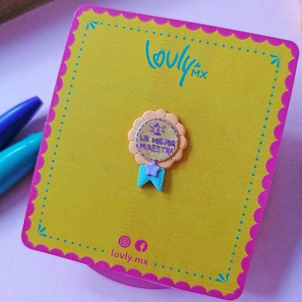 Pin medalla "La mejor maestra"
