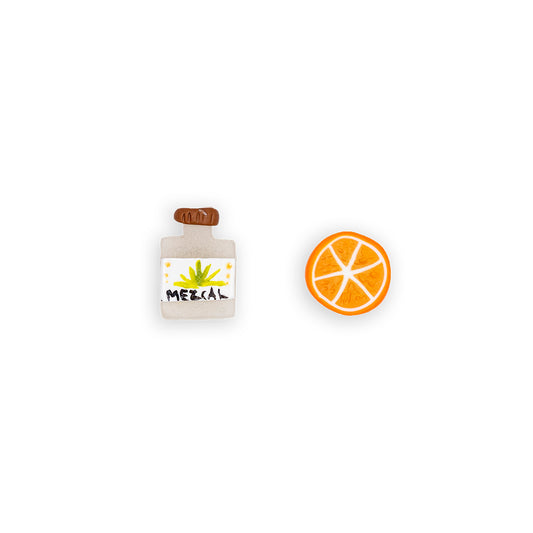 Aretes mezcal y naranja