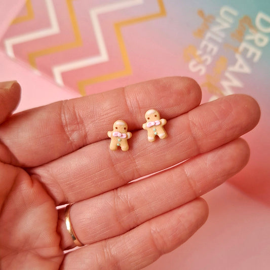 Aretes mini monitos jengibre