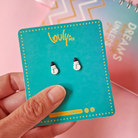 Aretes mini monitos de nieve