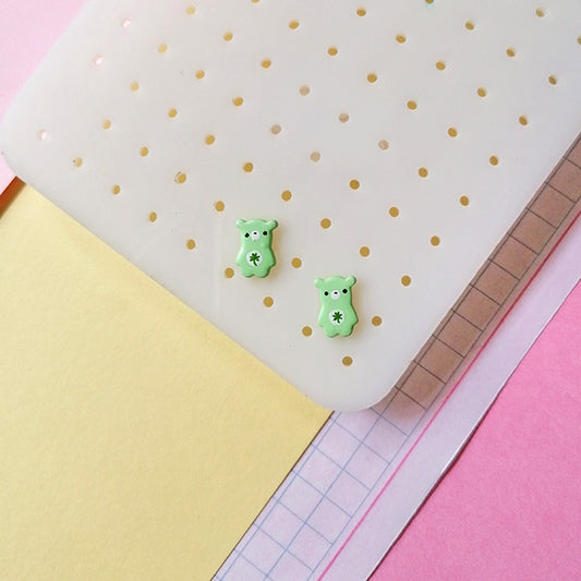 Aretes ositos cariñositos verdes